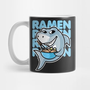 Shark Ramen Bowl Kawaii Neko Anime Japanese Noodles graphic Mug